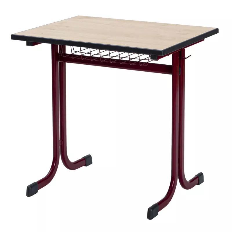 Schuletisch, Schreibtisch, Holztisch, Metallgestell, Aufbewahrungskorb