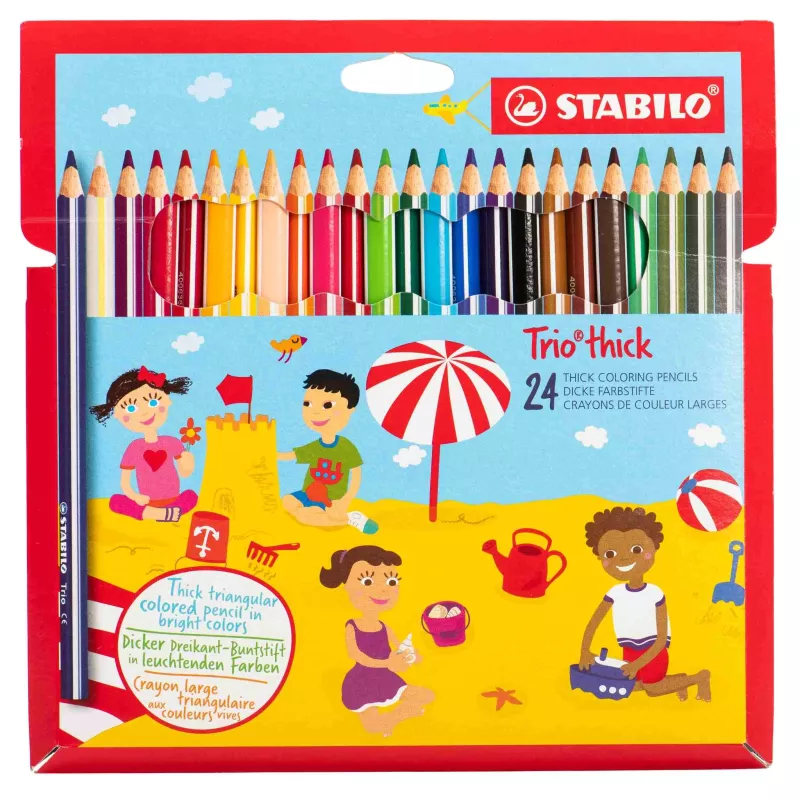 Buntstifte, Buntstift-Set, Kreiden, 24 Farben, Schachtel mit Farben