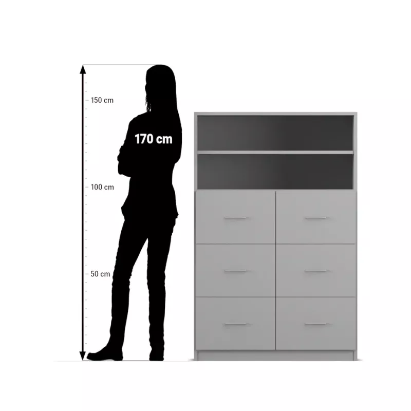 Kleiderschrank, Schubladenkommode, Chiffonier, Garderobe, Möbelfront