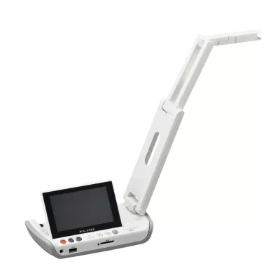 portabler Scanner, Dokumentenscanner, Tischlampe, verstellbarer Arm, weißes Gerät