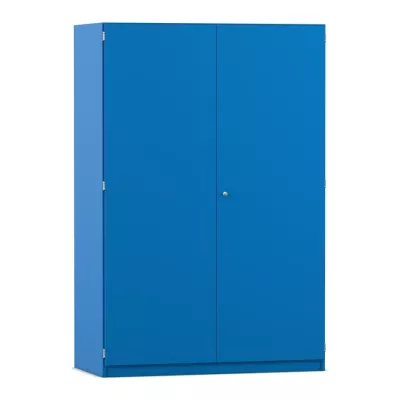 Schrank, Garderobenschrank, Metall, blau, Doppeltüren
