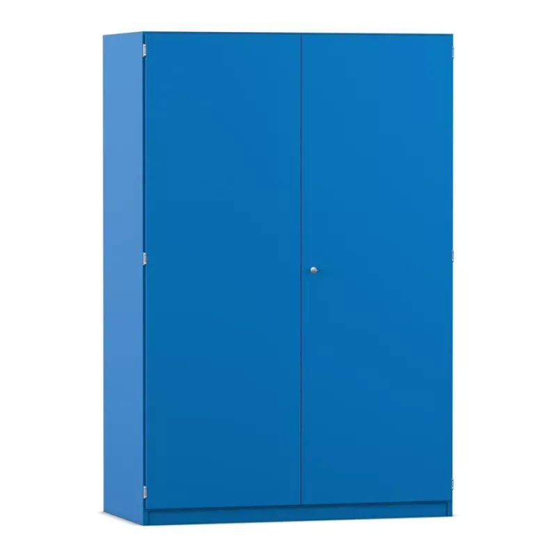Schrank, Garderobenschrank, Metall, blau, Doppeltüren