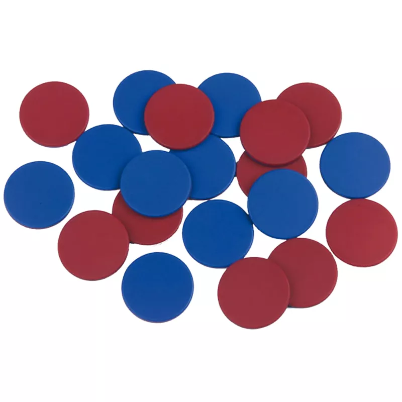 Piezo discs, Red blue discs, Circle tokens, Game chips, Color contrast discs