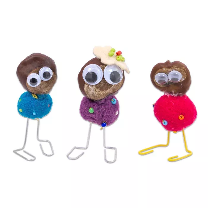 Kulleraugen, Filzkugeln, Puppenfigur, Freigestellt, Häkelkunst