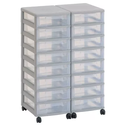 Aufbewahrungsdrawer, Schubladenbox, Transparent, Rollcontainer, Klapptür/Schubladen