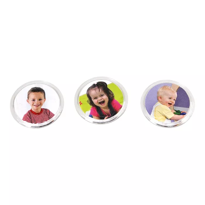 Kinder Portrait Sticker, Runde Fotomagnets, Baby-Fotos, Drei Magnete, bunte Kinderfotos