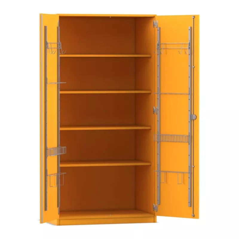Schrank, Aufbewahrung, Schuh-/Werkstattregal, Metallgestell, gelb