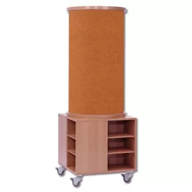 Litfaßsäule mit Regal-Unterbauschrank Naturkork
