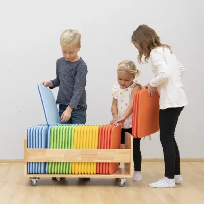 Kinderbretter, Kissenplatten, Baukasten, Spielzeugtrager, Kofferwagensystem
