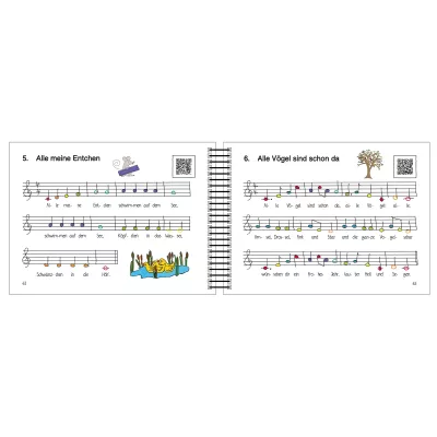 Notenblatt, Kinderbuch, Schule, Klaviernotation, Tiermotive