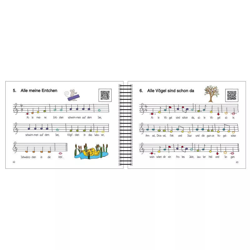 Notenblatt, Kinderbuch, Schule, Klaviernotation, Tiermotive
