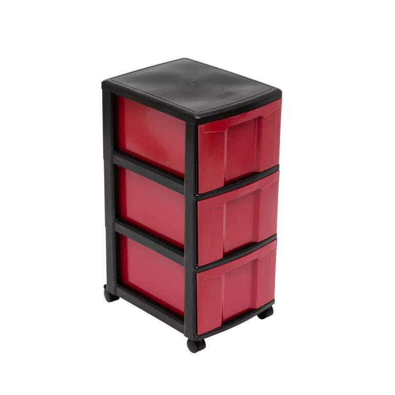 Kunststoffkommode, Aufbewahrungsboxen, Rollkasten, Schubladenbox, rot