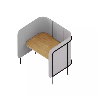 Arbeitsplatztrennwand, Schreibtischaufsatz, Holzplatte, Metallrahmen, Arbeitsnische