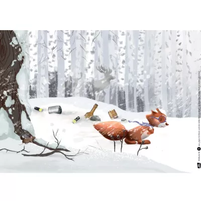 Fuchs, Rodeln, Schnee, Wald, Brille