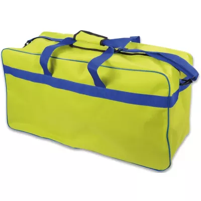 Tasche, Duffelbag, Reisetasche, Neongrün, blaue Griffe