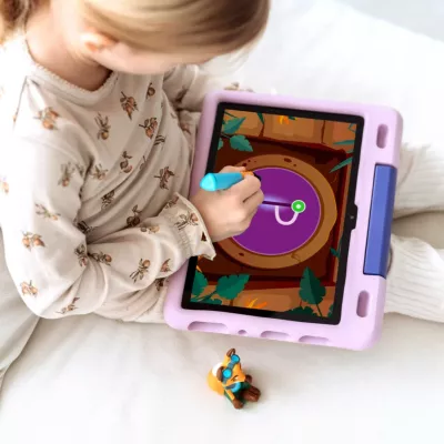 Tablet, Kindertablet, Stift, Lila Hülle, Bildungs-App