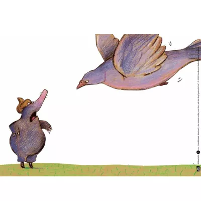 Vogel, fliegend, Ente, Cartoon, Szene