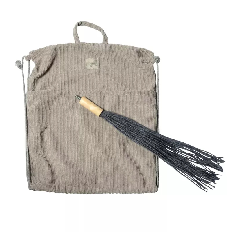 Kord-?, drawstring, beige, Rucksack, Quasten