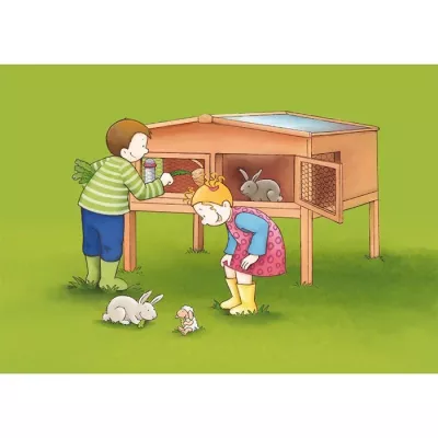 Hühnerstall, Kaninchen, Kinderbildung, Garten, Tierhaltung