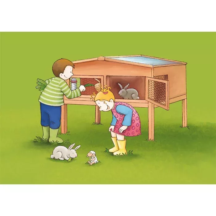 Hühnerstall, Kaninchen, Kinderbildung, Garten, Tierhaltung