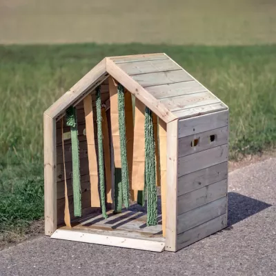 Spielhaus, Holz, im Freien, Seilschaukel, Kinder