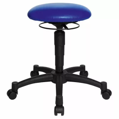 Sitzhocker, Rollhocker, Kunstleder, Blau, Funkstuhlkissen