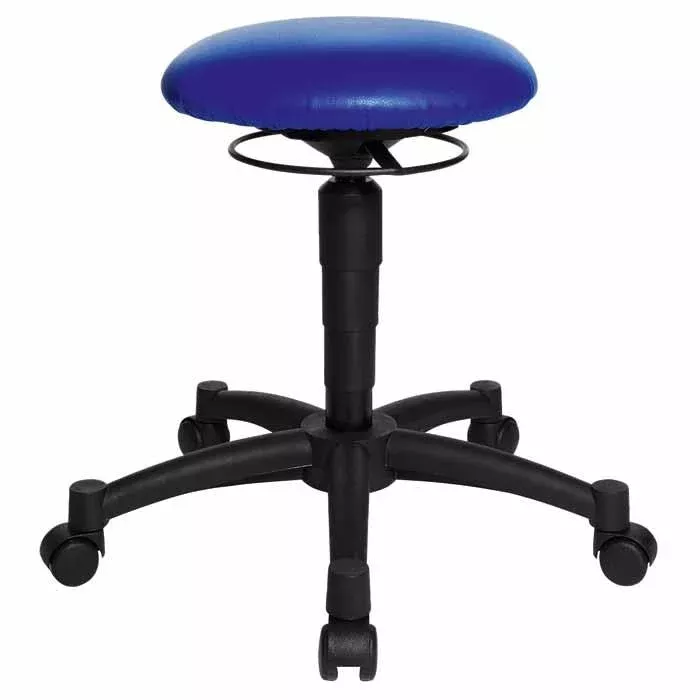 Sitzhocker, Rollhocker, Kunstleder, Blau, Funkstuhlkissen