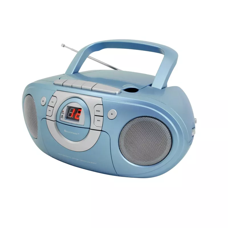 tragbarerradio, boombox, blau, s stereo, antennen