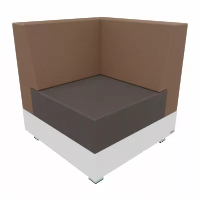 Ecksofa, Korpus braun, Sesselboden, Sofaplatz, Sektionssofa