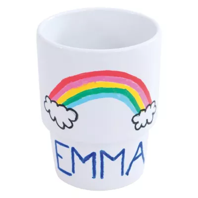 tasse, porzellan, regenbogen, name personalisiert, kinderglas