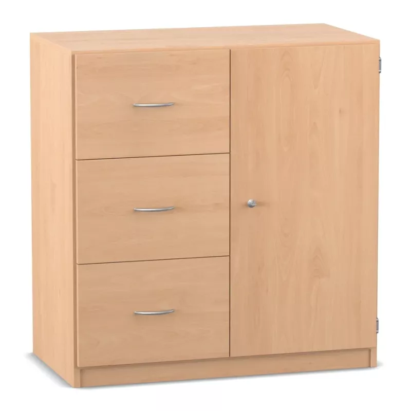 Chiffre Cabinet, Schubladenschrank aus Holz, Holzschrank, Vier-Schubladen-Schrank, Aufbewahrungsschrank