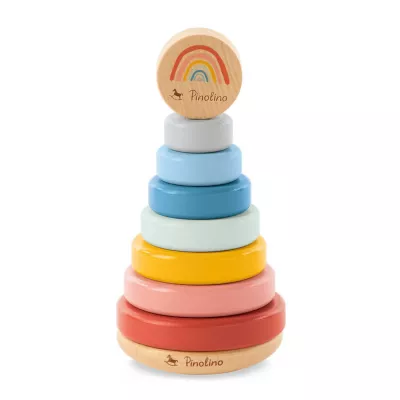 holzstapel, stöpselstapel, babyspielzeug, regenbogen farben, holzspielzeug