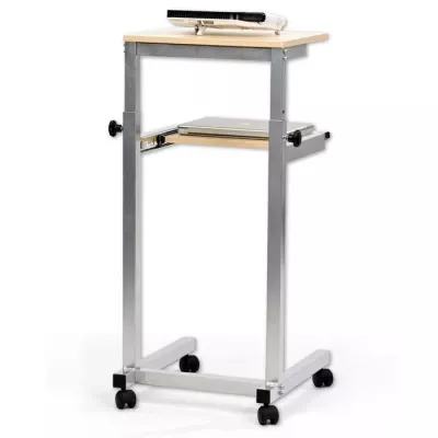 Stehpult, Laptopständer, Laptop-Tisch, Rollentisch, Metallrahmen