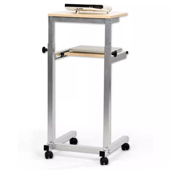 Stehpult, Laptopständer, Laptop-Tisch, Rollentisch, Metallrahmen