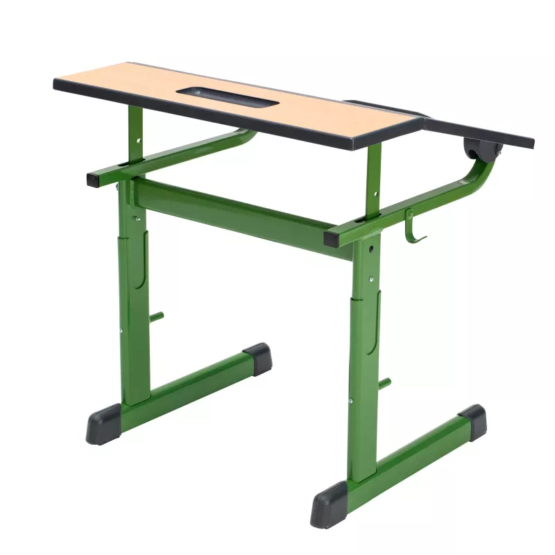 Schreibtisch, Schreibtischgestell, Grün, Kinder- bzw. Schulschreibtisch, Holztischplatte