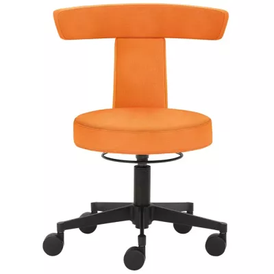 stuhl, bürostuhl, orange, rollstuhl, rollenboden