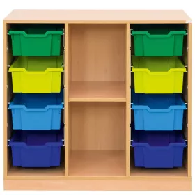 Klassenzimmerregal, 99,1 x 108,5 x 48, mit 8 Gratnells-Boxen und 1 Boden