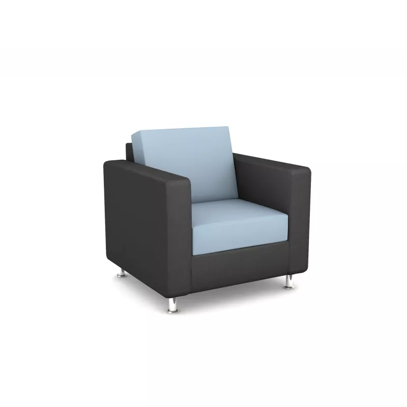 Sessel, Sofa-Stuhl, Grau-Schwarz, Polsterstuhl, Büro-Armstuhl