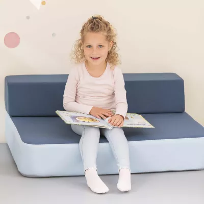 Kinder-Sofa, Sitzbank, Lesen-Möbel, blau, Kindermöbel