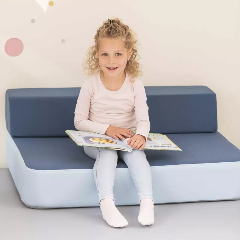 Kinder-Sofa, Sitzbank, Lesen-Möbel, blau, Kindermöbel