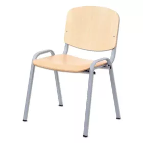 4 Stapelstühle, aus Holz und Metall