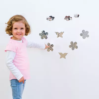 Kind, Kinder, Dekoration, Wandaufkleber, Blumen- und Schmetterlingsformen