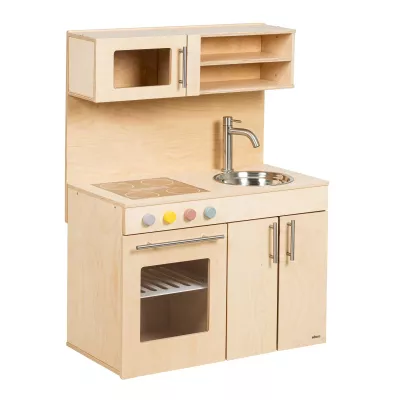Kinderküche, Holzküche, Kochfeld, Spüle, Schrank