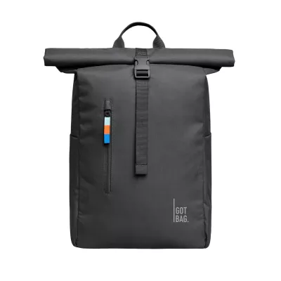 Rucksack, Rolltop, Reißverschlussfach, Nylon, Grau