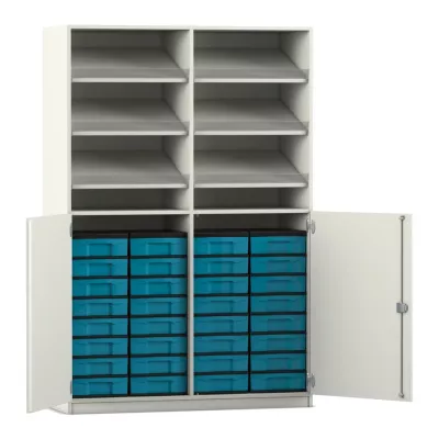Flexeo® Schrank mit Schrägablagen und Mittelwand, 190 x 126,4 cm