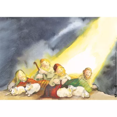 Weihnachtsgeschichte, Schafherde, Engel, Lichtstrahl, Szenenbild