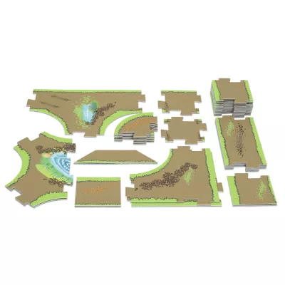 puzzle, puzzle pieces, terrain, greens, landscape