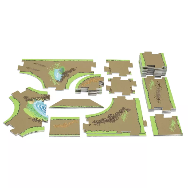 puzzle, puzzle pieces, terrain, greens, landscape