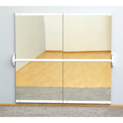 Spiegelwand, Doppeltspiegel, Schiebetür, Glastür, Bodentapete