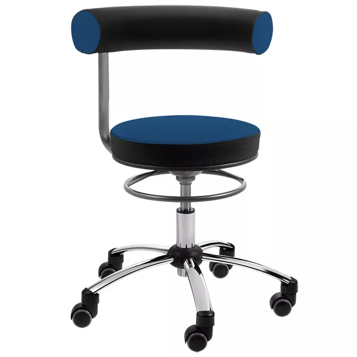 Kunstleder, Stuhl, Drehstuhl, Hocker, SchwarzBlau